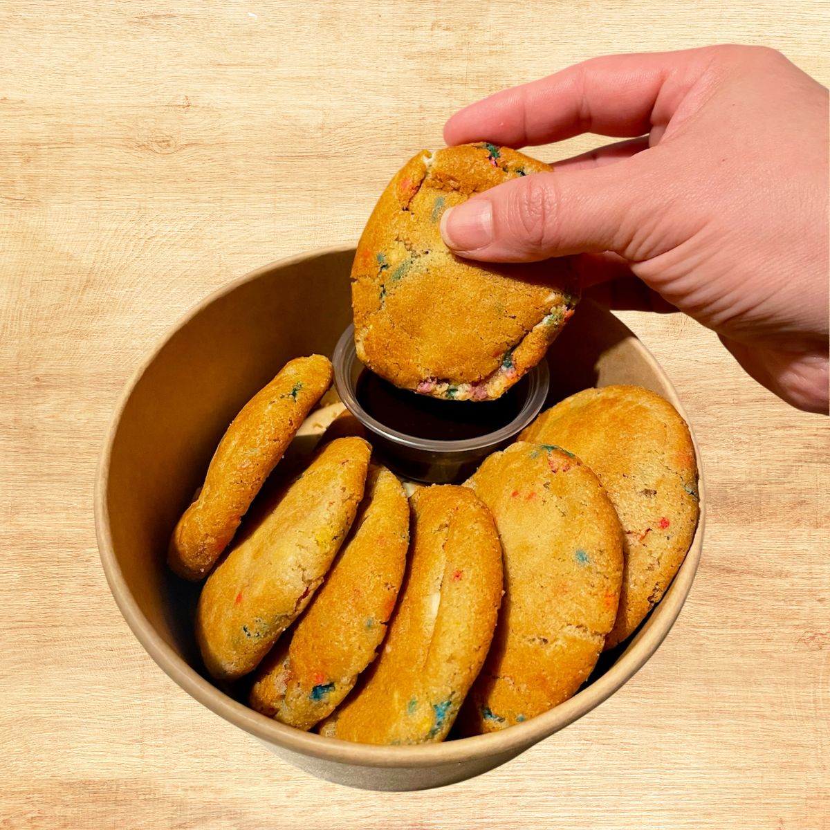 Mini Funfetti Cookie Tin | 8 Count with Dipping Sauce